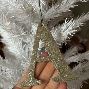 Glittery Gold Letter 'A' Ornament